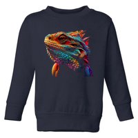 Bearded Dragon Lover Fun Colorful Cool Painting Art Cute Pet Toddler Sweatshirt