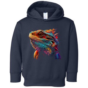 Bearded Dragon Lover Fun Colorful Cool Painting Art Cute Pet Toddler Hoodie