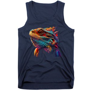 Bearded Dragon Lover Fun Colorful Cool Painting Art Cute Pet Tank Top