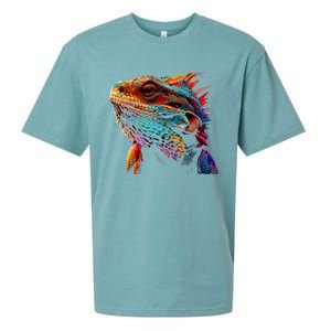 Bearded Dragon Lover Fun Colorful Cool Painting Art Cute Pet Sueded Cloud Jersey T-Shirt