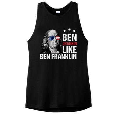 Ben Drankin Like Ben Franklin Merica 4th Of July Design Gift Ladies PosiCharge Tri-Blend Wicking Tank