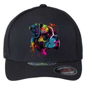 Boxer Dog Lovers Pop Art Design Cute Boxer Dog Flexfit Unipanel Trucker Cap