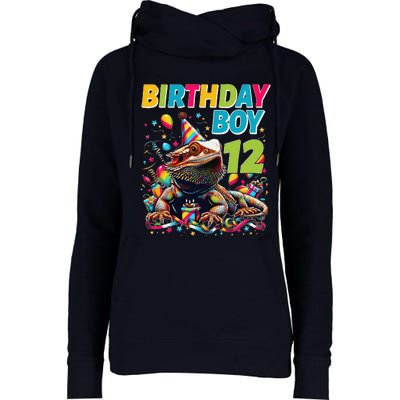 Bearded Dragon Lizard12th Birthday 12 Year Old Womens Funnel Neck Pullover Hood