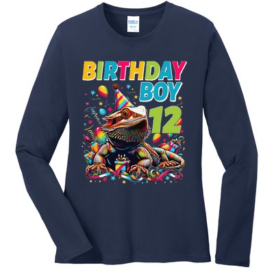 Bearded Dragon Lizard12th Birthday 12 Year Old Ladies Long Sleeve Shirt