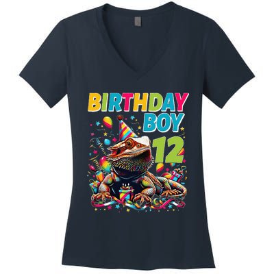 Bearded Dragon Lizard12th Birthday 12 Year Old Women's V-Neck T-Shirt