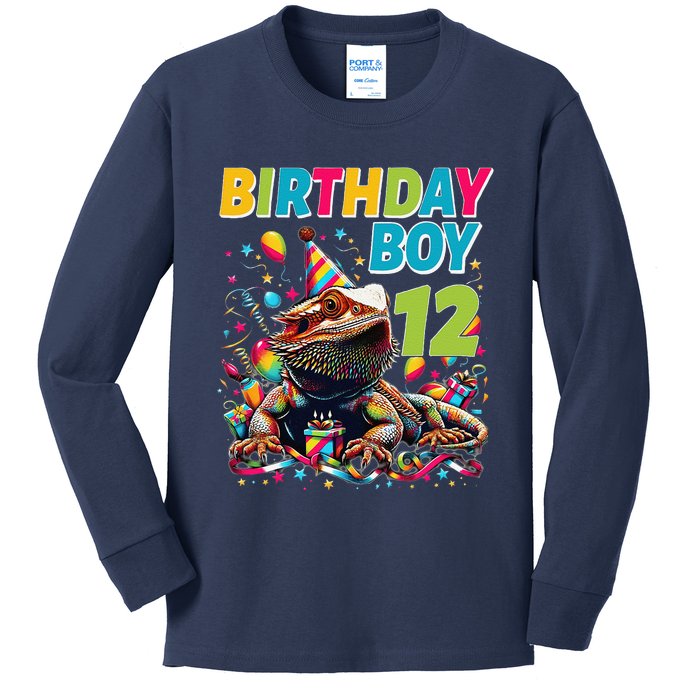 Bearded Dragon Lizard12th Birthday 12 Year Old Kids Long Sleeve Shirt