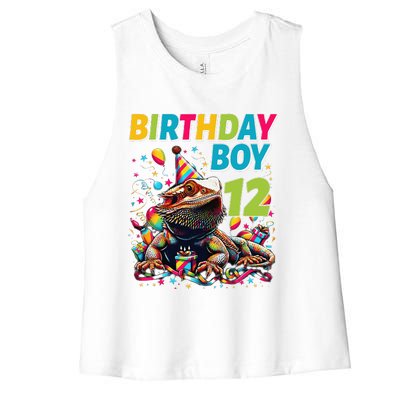 Bearded Dragon Lizard12th Birthday 12 Year Old Women's Racerback Cropped Tank