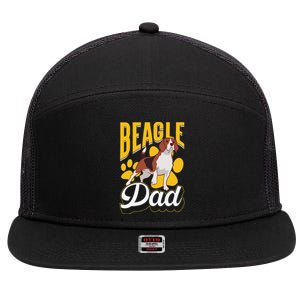 Beagle Dad Lover Puppy Beagles Dog Father Daddy Papa 7 Panel Mesh Trucker Snapback Hat