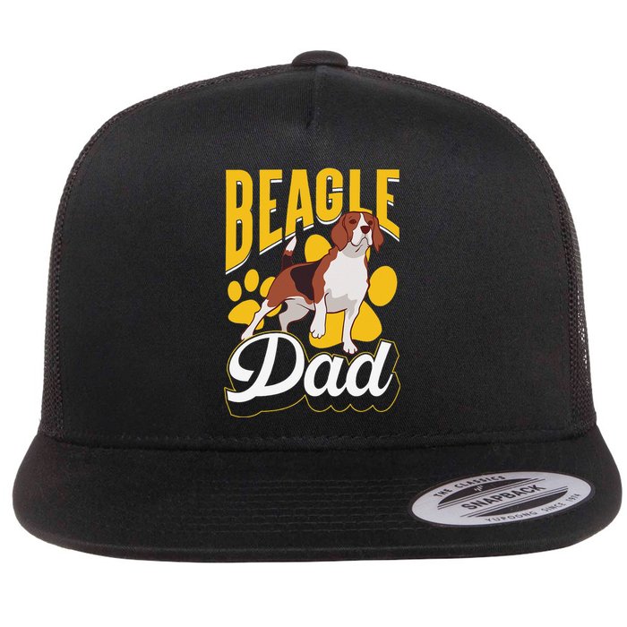 Beagle Dad Lover Puppy Beagles Dog Father Daddy Papa Flat Bill Trucker Hat