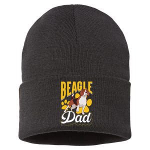 Beagle Dad Lover Puppy Beagles Dog Father Daddy Papa Sustainable Knit Beanie