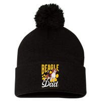 Beagle Dad Lover Puppy Beagles Dog Father Daddy Papa Pom Pom 12in Knit Beanie