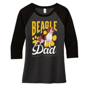 Beagle Dad Lover Puppy Beagles Dog Father Daddy Papa Women's Tri-Blend 3/4-Sleeve Raglan Shirt