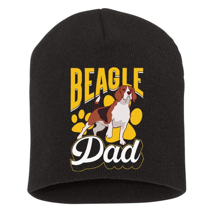 Beagle Dad Lover Puppy Beagles Dog Father Daddy Papa Short Acrylic Beanie