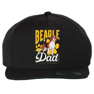 Beagle Dad Lover Puppy Beagles Dog Father Daddy Papa Wool Snapback Cap