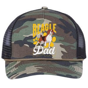 Beagle Dad Lover Puppy Beagles Dog Father Daddy Papa Retro Rope Trucker Hat Cap