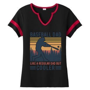 Baseball Dad Like A Regular Dad But Cooler Baseball Lover Great Gift Ladies Halftime Notch Neck Tee