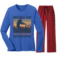 Baseball Dad Like A Regular Dad But Cooler Baseball Lover Great Gift Women's Long Sleeve Flannel Pajama Set 