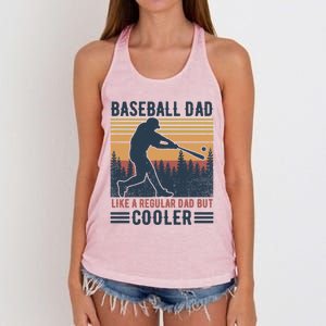 Baseball Dad Like A Regular Dad But Cooler Baseball Lover Great Gift Women's Knotted Racerback Tank