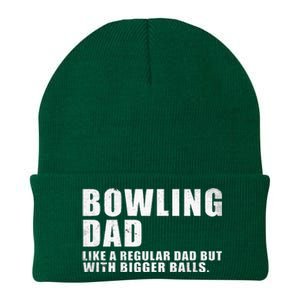 Bowling Dad Like A Regular Dad But Bigger Balls Bowling Dad Knit Cap Winter Beanie