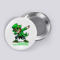 Bruh Dabbing Leprechaun Funny St Patricks Day Boy Button