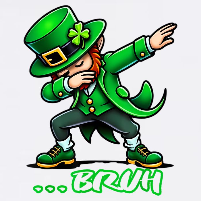 Bruh Dabbing Leprechaun Funny St Patricks Day Boy Button