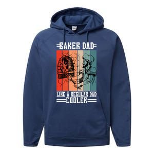 Baker Dad Like A Regular Dad Cooler Meaningful Gift Performance Fleece Hoodie