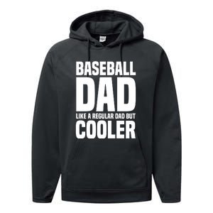 Baseball Dad Like A Regular Dad But Cooler Performance Fleece Hoodie