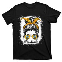 Bus Driver Life Messy Bun Hair Cute School Bus Driver T-Shirt