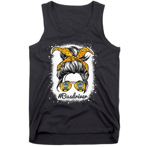 Bus Driver Life Messy Bun Hair Cute School Bus Driver Tank Top