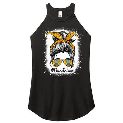 Bus Driver Life Messy Bun Hair Cute School Bus Driver Women’s Perfect Tri Rocker Tank