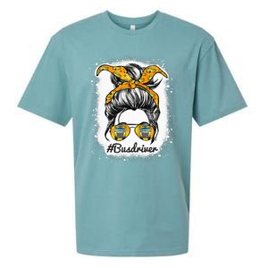 Bus Driver Life Messy Bun Hair Cute School Bus Driver Sueded Cloud Jersey T-Shirt