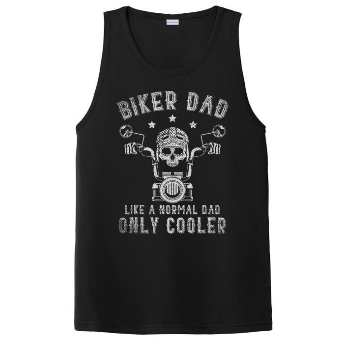 Biker Dad Like A Normal Dad Only Cooler Biking Skull Biker PosiCharge Competitor Tank