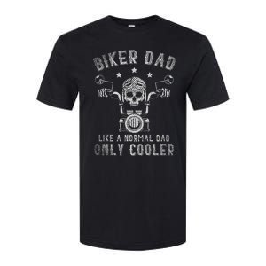 Biker Dad Like A Normal Dad Only Cooler Biking Skull Biker Softstyle CVC T-Shirt