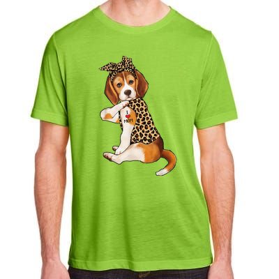 Beagle Dog Lover Tee I Love Mom Tattoo Leopard Mothers Day Adult ChromaSoft Performance T-Shirt