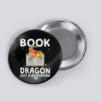 Bearded Dragon Lizard Pun Book Dragon Not A Bookworm Reading Button