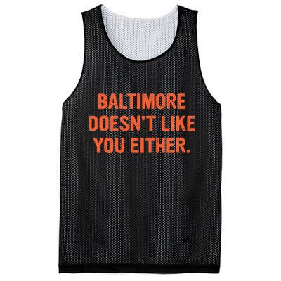 Baltimore DoesnT Like You Either Apparel Mesh Reversible Basketball Jersey Tank