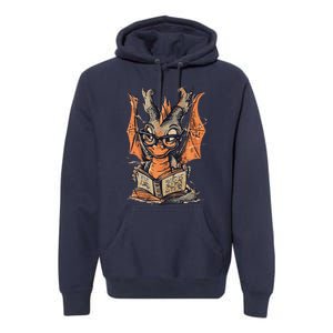 Bookworm Dragon Little Reader Premium Hoodie