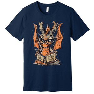 Bookworm Dragon Little Reader Premium T-Shirt