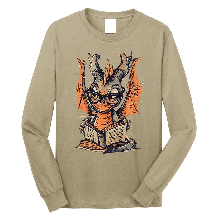 Bookworm Dragon Little Reader Long Sleeve Shirt