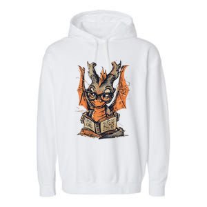 Bookworm Dragon Little Reader Garment-Dyed Fleece Hoodie