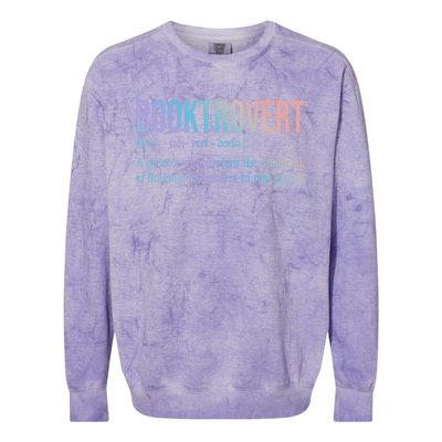 Booktrovert Definition Librarian Book Lovers Gift Colorblast Crewneck Sweatshirt