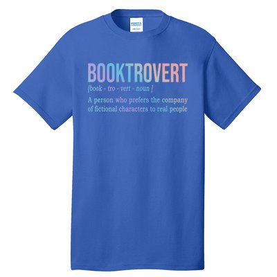 Booktrovert Definition Librarian Book Lovers Gift Tall T-Shirt