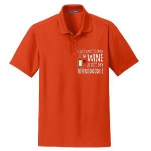 Bernedoodle Dog Lover Wine Funny Dog Mom Gift Dry Zone Grid Polo