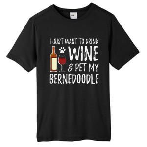 Bernedoodle Dog Lover Wine Funny Dog Mom Gift Tall Fusion ChromaSoft Performance T-Shirt