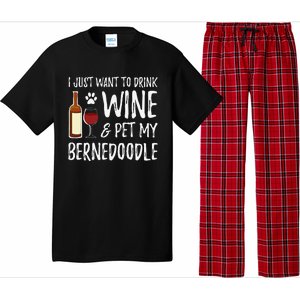 Bernedoodle Dog Lover Wine Funny Dog Mom Gift Pajama Set