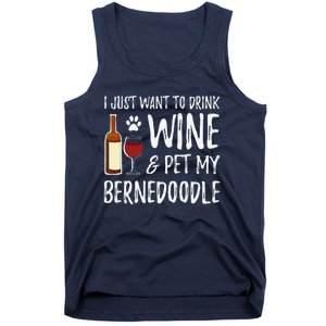 Bernedoodle Dog Lover Wine Funny Dog Mom Gift Tank Top