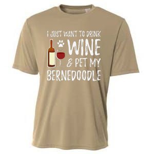 Bernedoodle Dog Lover Wine Funny Dog Mom Gift Cooling Performance Crew T-Shirt