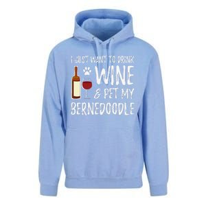 Bernedoodle Dog Lover Wine Funny Dog Mom Gift Unisex Surf Hoodie