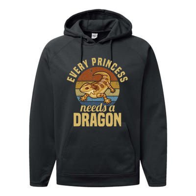 Bearded Dragon Lizard Reptile Pet Performance Fleece Hoodie