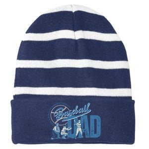 Baseball Dad Like A Regular Dad But Cooler Striped Beanie with Solid Band